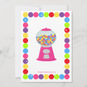 Roze Gumballs Snoep Bash Birthday Party Invitation Kaart (Achterkant)