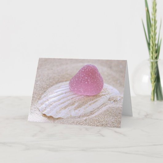 Roze gumdrop van het zeeglas kaart (Voorkant)