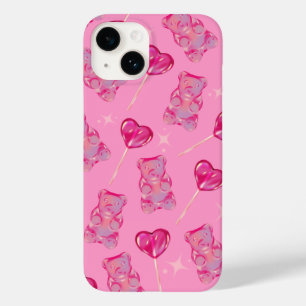 Roze Gummiebeer & Harten Patroon Hoesje
