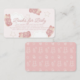 Roze Gummy Beer Baby shower Boek Aanvraag Informatiekaartje