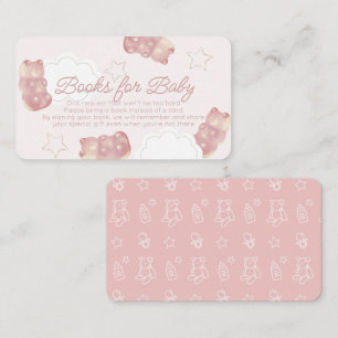Roze Gummy Beer Baby shower Boek Aanvraag Informatiekaartje
