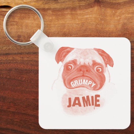 Roze Gumpy Puggy Sleutelhanger (Voorkant)