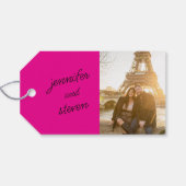 Roze gunst Claim Vrijgezellenfeest Cadeaulabel (Achterkant Horizontaal)