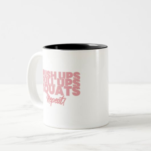 Roze gym instructies tweekleurige koffiemok (Voorkant links)