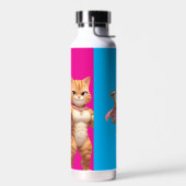 Roze Gym Kat Waterfles – Grappig Fitness Cadeau (Links)