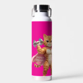 Roze Gym Kat Waterfles – Grappig Fitness Cadeau (Voorkant)