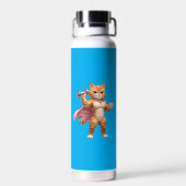Roze Gym Kat Waterfles – Grappig Fitness Cadeau (Achterkant)