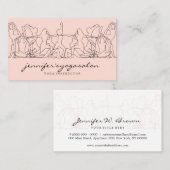 Roze gym mobile yoga klasse visitekaartje (Voorkant / Achterkant)