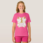 Roze gymnast Rising Star Gymnastics Birthday Girl T-shirt (Voorkant volledig)