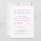 Roze gymnastiek 4 Squares Party Invitation Kaart (Achterkant)