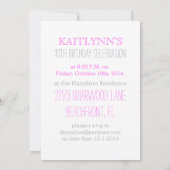 Roze gymnastiek 4 Squares Party Invitation Kaart (Achterkant)
