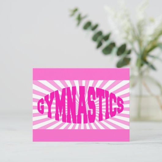 Roze gymnastiek briefkaart (Staand voorkant)