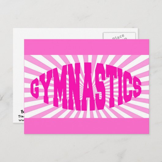 Roze gymnastiek briefkaart (Voorkant / Achterkant)