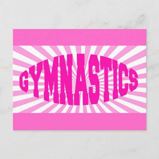 Roze gymnastiek briefkaart (Voorkant)