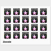 ROZE GYMNASTIEK IS MIJN LEVENSONTWERP VIERKANTE STICKER (Vel)