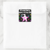 ROZE GYMNASTIEK IS MIJN LEVENSONTWERP VIERKANTE STICKER (Tas)