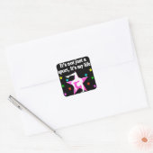 ROZE GYMNASTIEK IS MIJN LEVENSONTWERP VIERKANTE STICKER (Envelop)