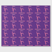 Roze Gymnastiek Meisje Sparkle Balance Beam Cadeaupapier (Vlak)