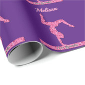 Roze Gymnastiek Meisje Sparkle Balance Beam Cadeaupapier (Rol Hoek)