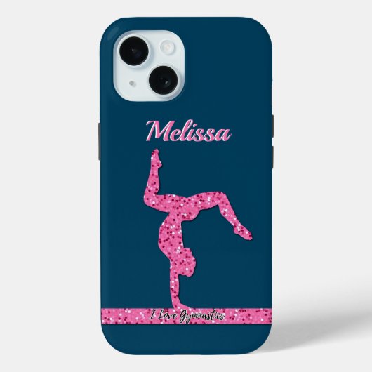 Roze Gymnastiek Meisje Sparkle Balance Beam Case-Mate iPhone Case (Achterkant)