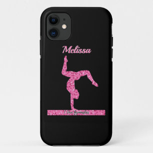 Roze Gymnastiek Meisje Sparkle Balance Beam Case-Mate iPhone Case
