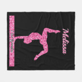 Roze Gymnastiek Meisje Sparkle Balance Beam Fleece Deken (Voorkant (Horizontaal))