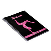 Roze Gymnastiek Meisje Sparkle Balance Beam Notitieboek (Rechterzijde)
