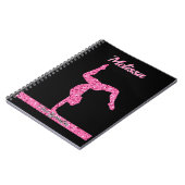 Roze Gymnastiek Meisje Sparkle Balance Beam Notitieboek (Linkerzijde)