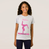 Roze Gymnastiek Meisje Sparkle Balance Beam T-shirt (Voorkant volledig)