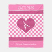 roze Gymnastiek met monogram Fleece Deken (Voorkant)