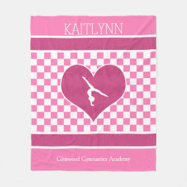 roze Gymnastiek met monogram Fleece Deken
