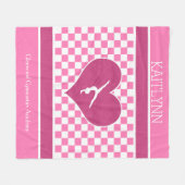  roze Gymnastiek met monogram Fleece Deken (Voorkant (Horizontaal))
