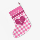 roze Gymnastiek met monogram Kleine Kerstsok (Achterkant (Hangend))