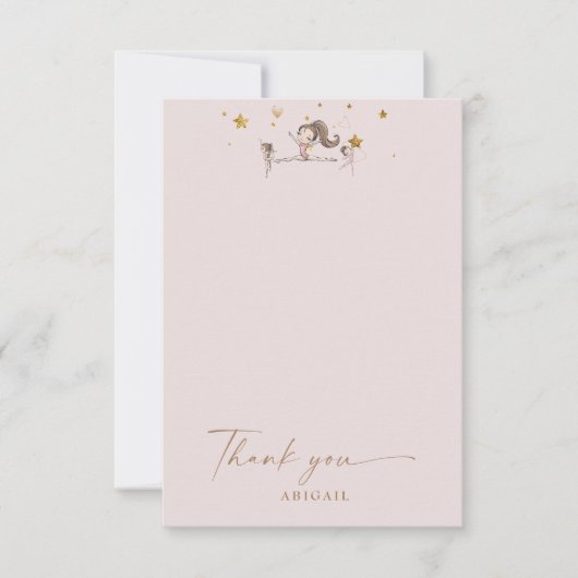 Roze Gymnastiek Tumbling Verjaardag Bedankt (Voorkant)