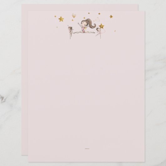 Roze Gymnastiek Tumbling Verjaardag Stationery (Voorkant / Achterkant)