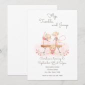 Roze Gymnastiek uitnodiging (Voorkant / Achterkant)