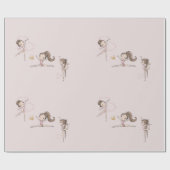 Roze Gymnastiek Verjaardagsfeest Cadeaupapier (Vlak)