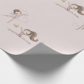Roze Gymnastiek Verjaardagsfeest Cadeaupapier (Hoek)