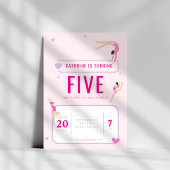 Roze Gymnastiek Verjaardagsfeest Kaart