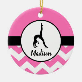 Roze gymnastiekornament keramisch ornament