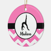 Roze gymnastiekornament keramisch ornament (Links)