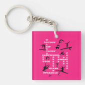 Roze gymnastiekvaardigheden Crossword AcrylSleutel Sleutelhanger (voorkant)