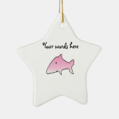 Roze haai keramisch ornament (Rechts)