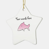 Roze haai keramisch ornament (Links)