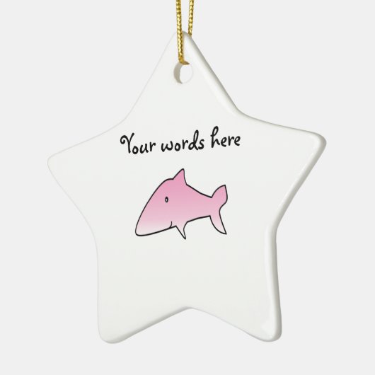 Roze haai keramisch ornament (Links)