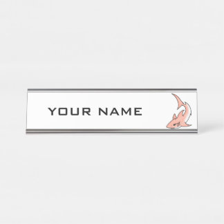 roze haai week cartoon tatoeage kunst oceaan dier bureau naambordje