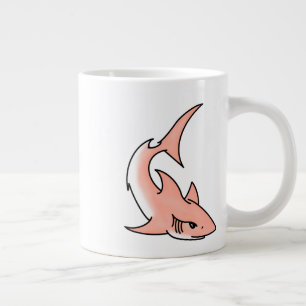 roze haai week cartoon tatoeage kunst oceaan dier grote koffiekop