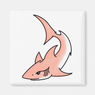 roze haai week cartoon tatoeage kunst oceaan dier magneet