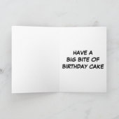 Roze haai zevende verjaardag kaart (Binnen)