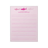 Roze haaien Het Briefpapier Notitieblok van het Ki (Linkerzijde)